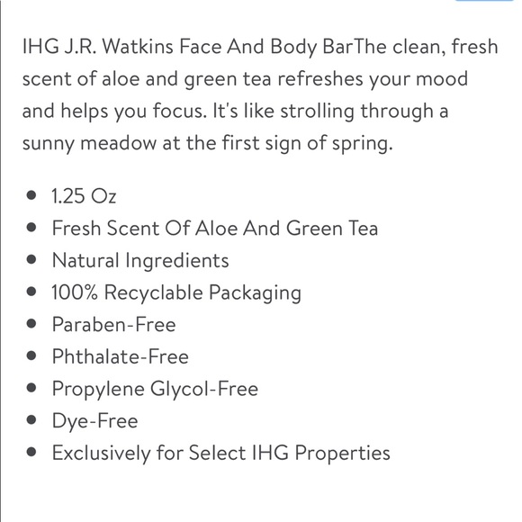 HG J.R. Watkins Face And Body Bar - brand new- lot of 5 bar of soaps - Picture 2 of 2